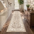 thumbnail image 4 of MJIAexp 2'x8' Boho Floral Kitchen Runner Rug Machine Washable Runner Rug Non-Slip Rubberback Hallway Runner Laundry Rug Throw Carpet for Living Room Bedroom Dining Room Entryway Kitchen Beige, 4 of 9