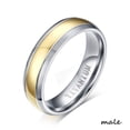 thumbnail image 1 of Anillos de pareja-conjunto de anillos de Zirconia con diamantes de imitación exquisitos para mujer, anillo Simple de acero inoxidable para hombre, joyería de moda para regalos de enamorados Tan Jianjun unisex, 1 of 2