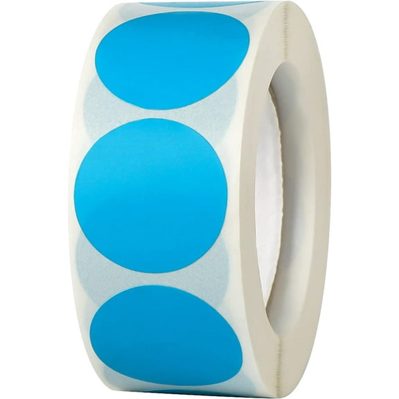 500 Pcs 1” Round Color Coding Labels Circle Dot Stickers for Coloring Marking Organizing (Blue)