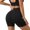 Black, variant on Women's Fashion Casual Seamless Yoga Shorts Set Lift , High Waist, Body Sculpting, High Elastic, Breathable Fabric, Suitable for Sports, Gym, Yoga & Everyday Use, Multiple Sizes