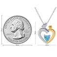 thumbnail image 5 of AFFY Mother's Day Jewelry Gift Heart Cut Simulated Aquamarine Two Tone Mom Pendant Necklace In 14k White Gold Over Sterling Silver, 5 of 7