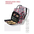 thumbnail image 4 of 1pc Flower Geometric Print Pattern Outdoor Travel Bag Cute Ins Wind Polyester Portable Shoulder Bag USB Charging Interface Handmade Woolen Knitting Tool Storage Bag Outdoor Furniture For Tools, Suppli, 4 of 5