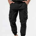 thumbnail image 2 of Men's Cargo Trousers With Three-dimensional Pockets Solid Color Casual Pants, 2 of 10
