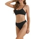 thumbnail image 4 of Conjuntos de bikini de tirantes ajustables para mujer de 2 piezas, parte inferior de cintura alta acanalada, trajes de baño en negro mediano, 4 of 5