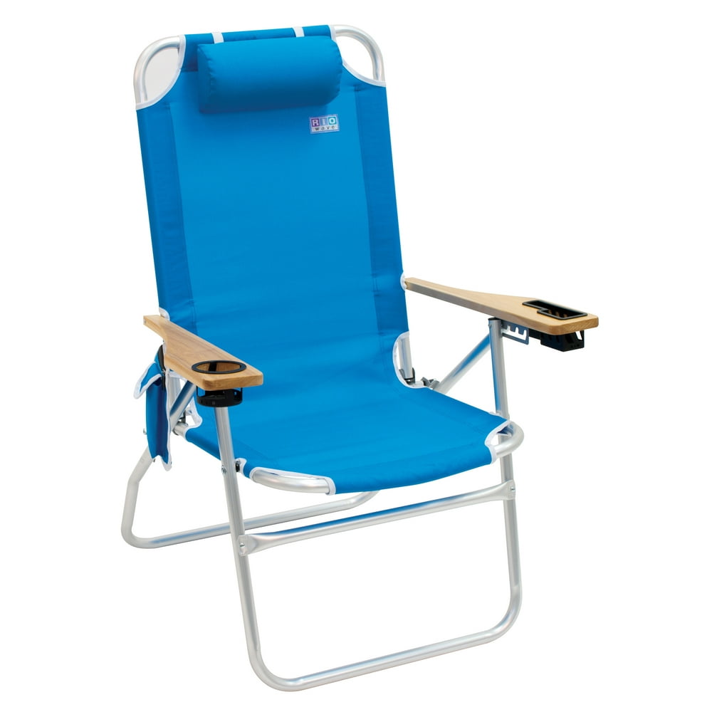 Margaritaville Big Shot Beach Chair, Blue, Adjustable Lounge Chair ...