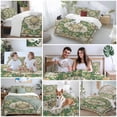 thumbnail image 5 of 3 Piece Green Boho Duvet Cover Set Twin Size, Microfiber Comforter/Quilt Cover with Corner Ties and 2 Pillowcases, Farmhouse Tribal Vintage Tribal Texture All Season Soft Bedding with Zipper Closure, 5 of 8