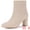 Beige, variant on DARING DIVA Square Toe Dressy Boot Block Heels Ankle Boots Beige 8