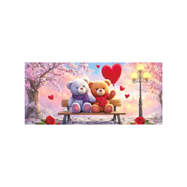 Garage Door - Romantic Heart-shaped Background Garage Decorative Hanging Suitable For Party Decorations