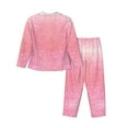 thumbnail image 2 of Uemuo Sparkly Pink Glitter Pattern Womens Pajama Sets,PJ Set for Women,Pajamas for Women Logo,Long Sleeve Pajama Set for Women,Soft Long Sleeve Top With Pants-, 2 of 9
