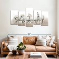 thumbnail image 2 of Elephant Stock Arabian Horses Wall Art - Horizontal Multi Panel Canvas - Living Room Wall Decor - Animal Multi Panel - White And Gray Decor - 66" x 33", 2 of 4