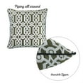 thumbnail image 2 of Khaki Green and White Jacquard Geo Decorative Throw Pillow Cover, 2 of 3