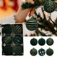 thumbnail image 6 of Cinvoph 6pcs 3.15" Velvet Christmas Balls Ornaments, Multiple Colors Exquisite Hanging Decorations Shatterproof Baubles for Xmas Tree Holiday Wedding Party Decor, Green, 6 of 6