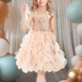 thumbnail image 3 of uublik Summer Dresses for Teen Girls Size 2T-10 Sleeveless Loose Flowy Tiered Casual Holiday Dresses Rose Gold, 3 of 3