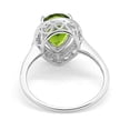 thumbnail image 3 of Halo Pear Teardrop Bridal Ring Round Peridot CZ 925 Sterling Silver Size 12, 3 of 4