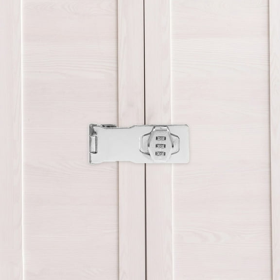 OUNONA Mechanical Password Rotary Hasp Lock Keyless 3 Combination Lock for Cabinet Doors Door Security Slide Latch Lock for Cabinets Gate Lock for Barn Door Bathroom Outdoor