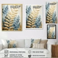 thumbnail image 4 of Designart "Symphony Of Breezy Blue And Golden Ferns IV" Ferns Floater Framed Canvas Wall Art, 4 of 5