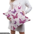 thumbnail image 4 of Ambesonne Purple Fabric by the Yard Upholstery, Romantic Butterflies, 3 Yards, Maroon Purple Pale Pink, 4 of 4
