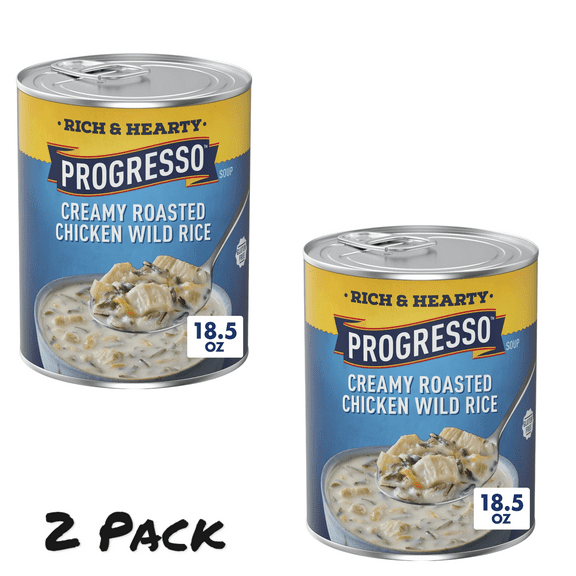 2X - Progresso Gluten Free Rich Hearty Creamy Roasted Chicken Wild Rice Soup - 18.5oz