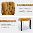 thumbnail image 3 of Contemporary Button Tufted Dining Chairs, High-end Velvet Upholstered Dining Chairs with Nailhead Back and Ring Pull Trim, Wood Dining Chairs for Living Room, Restaurant (Gloden,Set of 2), 3 of 8