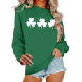 thumbnail image 6 of St Patricks Day Shirt Women Cute Crewneck Pullover Irish Shamrock Green Print Sweatshirt Casual Long Sleeve Tops for Women, 6 of 6