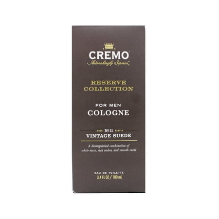 Cremo Cologne for Men Reserve Collection No. 21 Bold Exotic Vintage Suede 3.4 fl oz