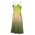 thumbnail image 7 of Summer Dress for Women Satin Spaghetti Strap Backless Maxi Dress Formal Gradient Wedding Guest Dresses with Slit, 7 of 7