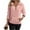 Pink, variant on Women's Fall Winter Lapel Sweatshirts Long Sleeve Quarter Zip Cropped Solid Color Pullover Fashion Clothes With Pockets