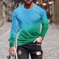 thumbnail image 2 of YLSDY Men's 2024 Tie Dye Tees Long Sleeve Crew Neck T-Shirt Gradient Color Tee Slim Fit Pullover Tops Light Blue XXXXXL, 2 of 5