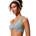 thumbnail image 4 of Top de Bikini CRZ YOGA con Nudo Frontal y Escote en V Cruzado Azul Talla S, 4 of 5