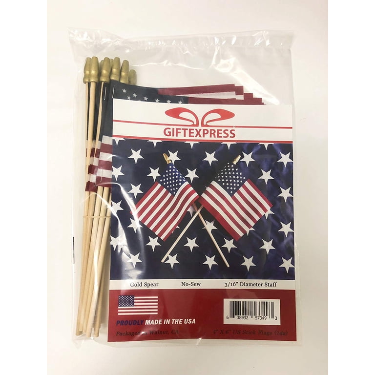 1PCS Small American Flag 4x6 Inch - Hand Held Stick Flag, Polyester, Joe Biden Theme
