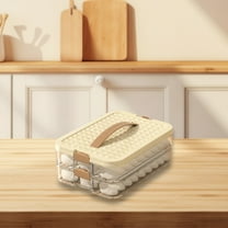 Hauiodp Stackable Snack Container, Plastic Cookie Containers, Reusable Dumpling Box Organizer, Food Containers with Lids Airtight for Kitchen and Freezer