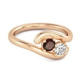 thumbnail image 2 of Mooneye 0.5 Ct Garnet 925 Sterling Silver Rose Plated Two Stone Swirl Engagement Women Ring, 2 of 3