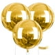 thumbnail image 1 of Globos de aluminio PartyWoo dorados, 4D, 50 cm, redondos, 3 unidades con cinta, 1 of 6