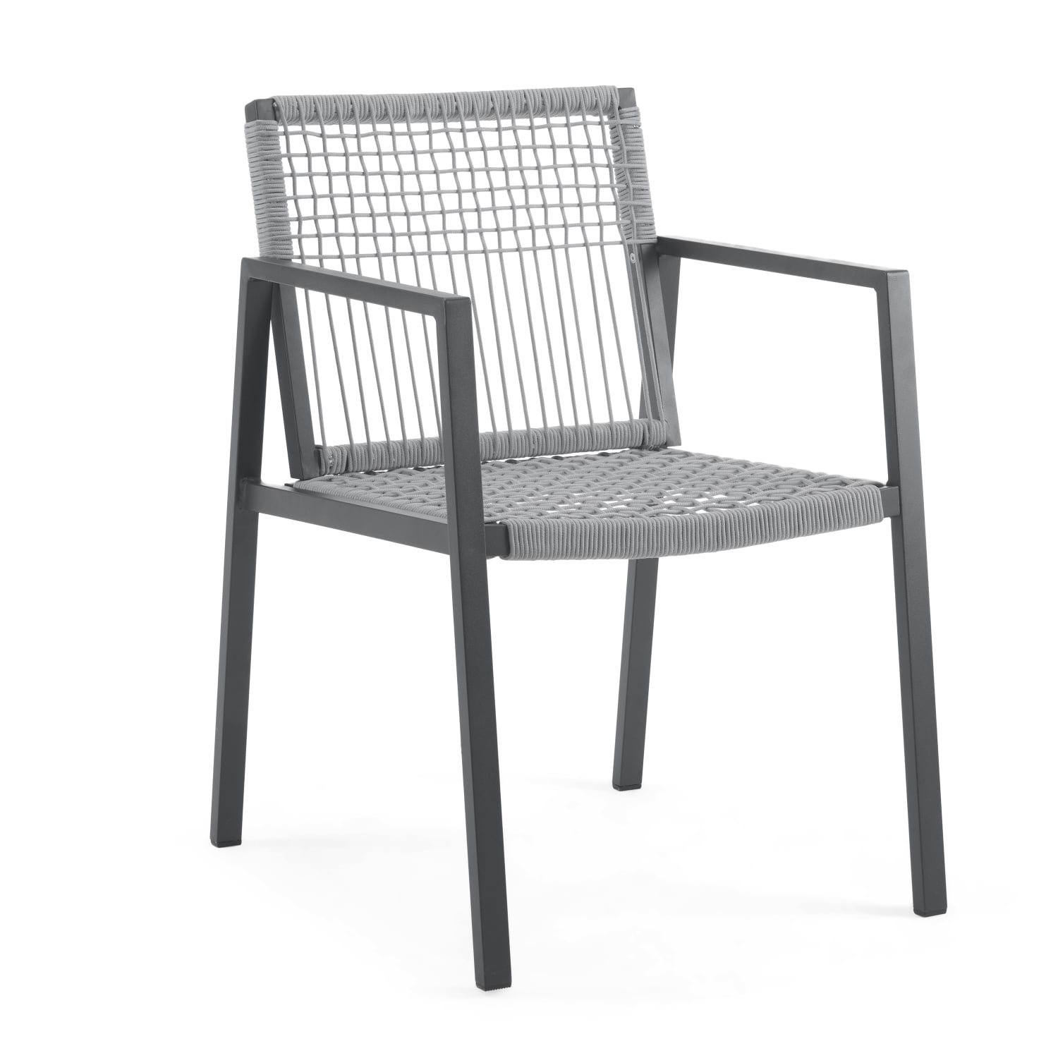 Outdoor Dining Chairs Set of 2, Aluminum Rope , Patio Balcony Chairs with Cushions