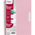thumbnail image 3 of Mead 5 Subject Wide Ruled Notebook, 8" x 10.5", Pastel Pink, Poly, Spiral, 160 Sheets, 3 of 7