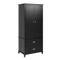 thumbnail image 3 of Home Square 3-Piece Set with 2 2-Drawer Nightstands & Wardrobe Armoire in Black, 3 of 15