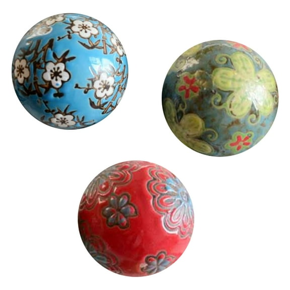 Decorative Ceramic Float Ball Colorful HandPainted Ball For Fishtanks Centerpiece Shelf Display Decors Color Assorted
