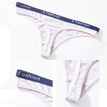 

Knosfe Seamless Thong for Women Letter Printing Panties Low Waisted Underwear