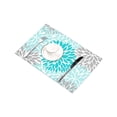 thumbnail image 3 of MKHERT Dahlia Pinnata Flower Turquoise Blue and Gray Placemats Table Mats for Dining Room Kitchen Table Decoration 12x18 inch,Set of 6, 3 of 4