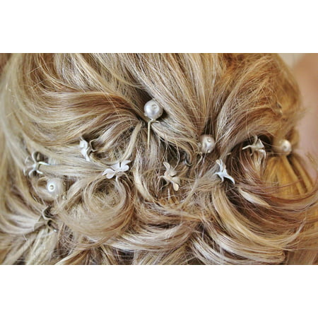 LAMINATED POSTER Hair Accessories Blond Bride Hairstyle Pinned Up Poster Print 24 x (Best Pin Up Hairstyles)