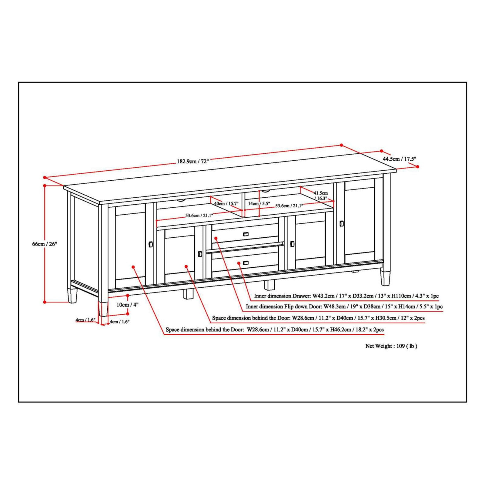 Simpli Home Warm Shaker 72 Tv Media Stand