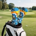 thumbnail image 4 of Uorisanigo Golf Club Headcover for Fairway Woods Driver Hybrids, Premium PU Leather 3-Pack Hawaiian Plumeria Palm Tree Golf Headcovers Set with Abrasion-Resistant Soft lining, 4 of 7