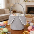 thumbnail image 5 of AURIGATE Easter Bunny Ear Corduroy Basket, 8.85×9.05in Cotton Easter Treat Bag with Handle, Easter Egg Hunt Bucket for Kids, Spring Holiday Party Favor & Gift Giving, 5 of 6