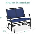 thumbnail image 2 of SAZYY Premium 2 - Person Outdoor Patio Swing Glider Loveseat Rocker Bench with Textilene Fabric & Sturdy Steel Frame for Deck, Porch & Garden Relaxation,, 2 of 8