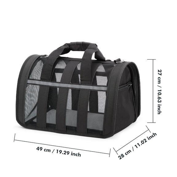 Large Soft Pet Carrier Bag (Size L) - Hollow Mesh Ventilation, Spacious Interior & Sturdy Zipper, Comfortable Strap for Cats & Small/Medium Dogs, 6 Colors, Portable Folding for Travel/Vet/Daily Use