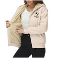 thumbnail image 2 of GaThRRgYP Womens Fleece Jacket Winter Sherpa Coat,Women's Fashionable Printed Fleece Hooded Sweatshirt Jacket Beige XXXL, 2 of 8