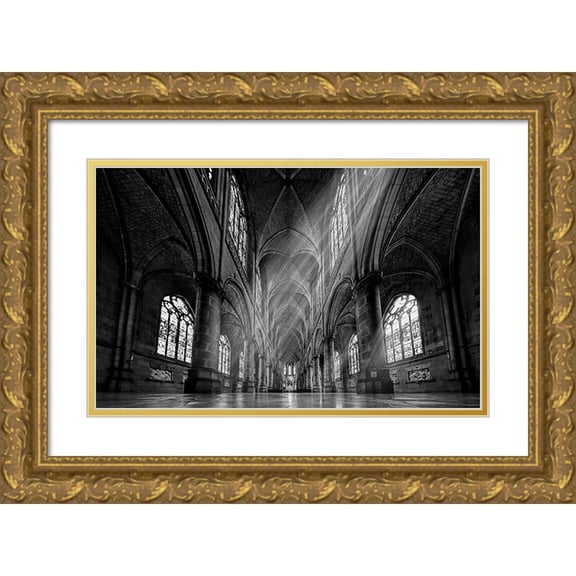 Carvalho, Jackson 24x16 Gold Ornate Wood Framed with Double Matting Museum Art Print Titled - Old Church
