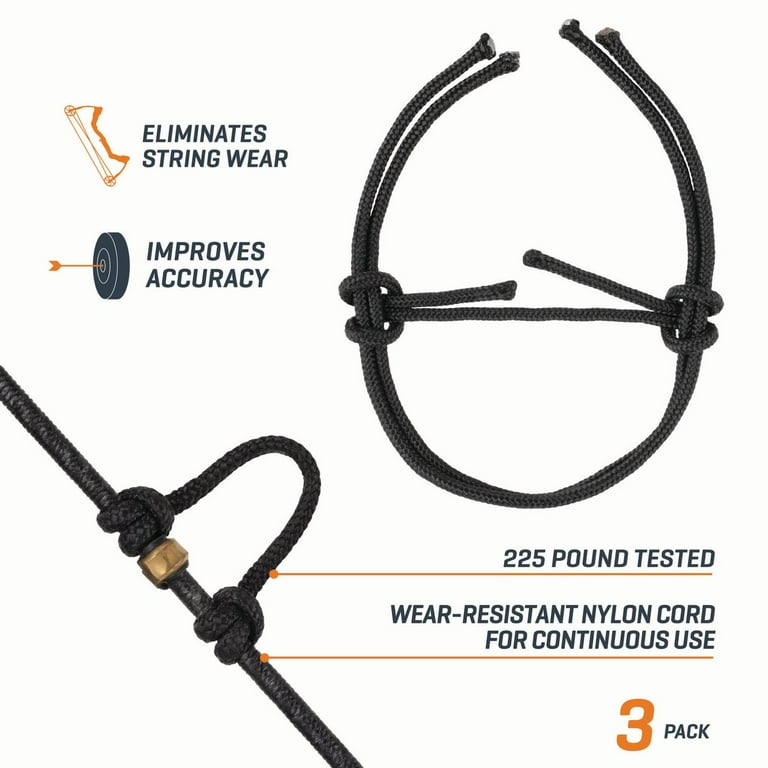 Titan String Loops for Archery Bowstrings, 3-Pack, Black 