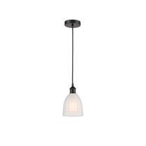 616-1P-BK-G441 Innovations Lighting Brookfield - 1 Light Cord Hung Mini Pendant In Industrial Style-9.75 Inches Tall and 5.75 Inches Wide-Matte Black