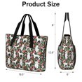 thumbnail image 3 of Tote Bag for Women - White Poodle Dog Hawaiian Floral Shoulder Bag - Large Utility Work Duffle Bag with Zipper Handbag for Travel, Work, Sprots, 3 of 5